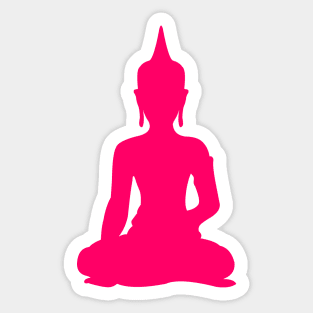 Pink Neon Buddha Sticker